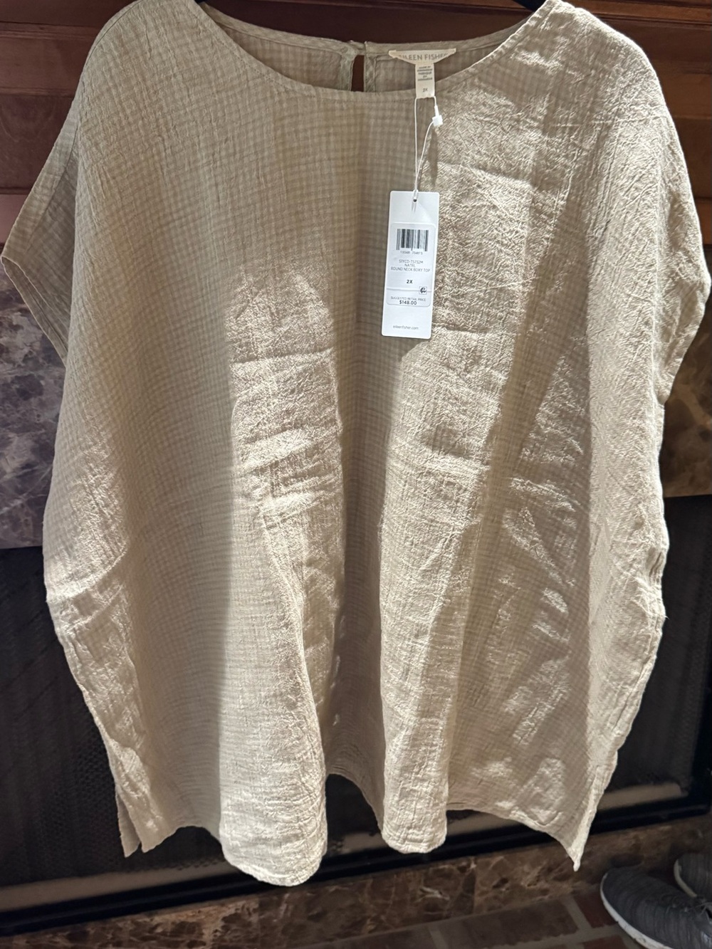 Eileen Fisher Natural Beige sleeveless Pullover size 2x. Fits like 1x